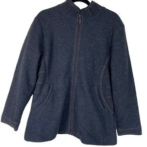 Carson 100% Wool Heavy Zip-up Jacket Coat Thick Stitch High Quality Warm Size Lg